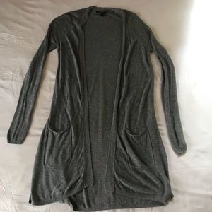 Long and Light Grey Cardigan